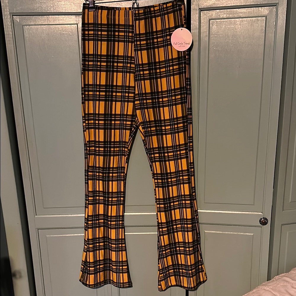Plaid Yellow and Black Women's Leggings
